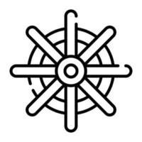 un increíble icono de timón de barco, vector de diseño creativo de dirección de barco