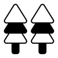 Trees vector , editable icon of conifer trees