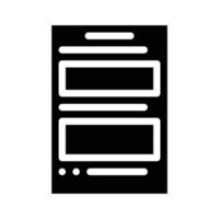 formulario archivo glifo icono vector ilustración