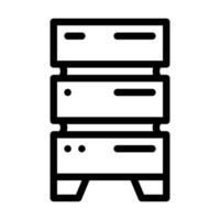servidor de centro de datos para la ilustración de vector de icono de línea de archivo de almacenamiento
