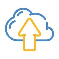 upload file in cloud storage color icon vector illustration