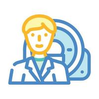 mri examination doctor color icon vector illustration