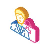 home doctor isometric icon vector illustration