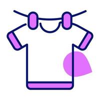 A shirt hanging on string, concept of hygiene and cleaning vector