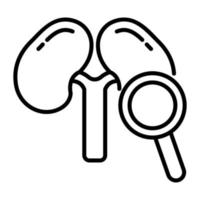 Magnifier in front of kidneys showing concept of health checkup vector