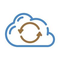 sync file with cloud color icon vector illustration