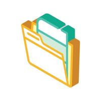 folder with digital file isometric icon vector illustration