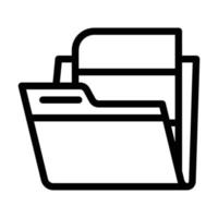 folder with digital file line icon vector illustration