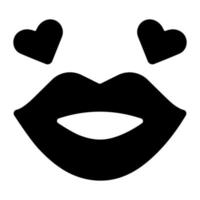 hermoso diseño de icono de labios brillantes, vector editable