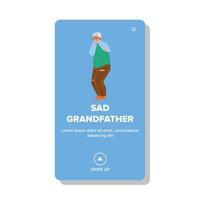 Sad Grandfather Feeling Alone And Crying Vector