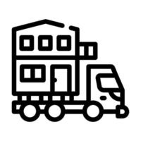 ilustración de vector de icono de línea de transporte de construcción de viviendas