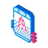 air heating isometric icon vector illustration color