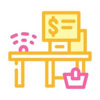 self-service checkout color icon vector illustration line