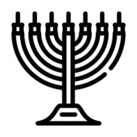 icono de línea de candelabro de siete ramas ilustración vectorial negro vector