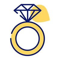 increíble diseño vectorial de anillo de diamantes, anillo de bodas vector