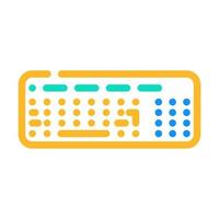 Ilustración de vector de icono de color de computadora de teclado