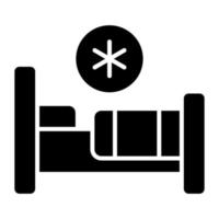 Hospital bed with medical sign vector, an icon of patient bed vector