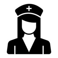 Health professional avatar, an editable icon of female nurse vector