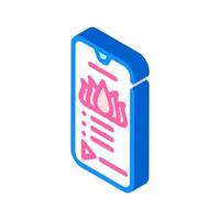 phone application for meditation isometric icon vector illustration