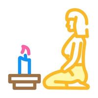 focused meditation color icon vector illustration