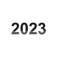 diseño vectorial negro 2023. icono de año nuevo 2023 vector