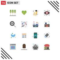 Flat Color Pack of 16 Universal Symbols of zoom security art scan write Editable Pack of Creative Vector Design Elements