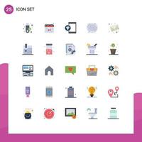 Group of 25 Modern Flat Colors Set for pitch convergence app concept programming Editable Vector Design Elements