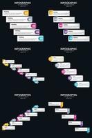 Vector 6 Infographics Pack Presentation slide template 5 Steps cycle diagrams and timelines