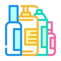 ilustración de vector de icono de color de conjunto cosmético para el cuidado de la piel