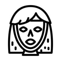 ilustración de vector de icono de línea cosmética de máscara facial