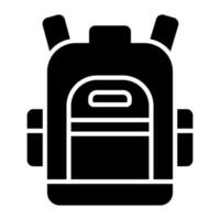 An icon of backpack in trendy style, traveling bag vector