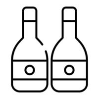 diseño vectorial de botellas de vino en estilo editable, bebida alcohólica vector