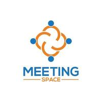 diseño de logotipo de reunión vector