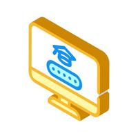 access password for online education cabinet isometric icon vector illustration