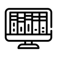 online library line icon vector illustration black