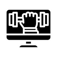 online physical education glyph icon vector illustration