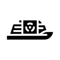 nuclear power ship glyph icon vector illustration