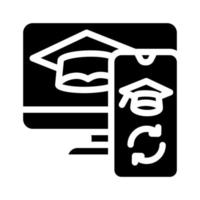 online education glyph icon vector illustration black