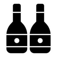 diseño vectorial de botellas de vino en estilo editable, bebida alcohólica vector