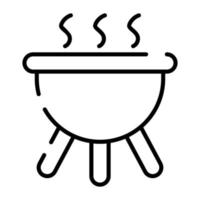 An icon of barbecue grill, outdoor barbecue cookware vector