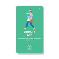 Library App Using Man For Listen Audiobook Vector