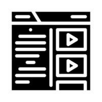 online video courses glyph icon vector illustration