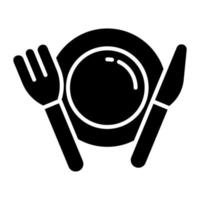 Vector of tableware in modern style, an icon of dine in