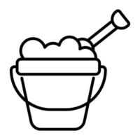 A beautiful icon of sand pail, vector design of sand bucket