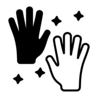 guantes de limpieza diseño vectorial aislado sobre fondo blanco vector