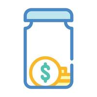 bottle with money color icon vector illustration