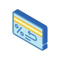 bank card cashback percentage isometric icon vector illustration