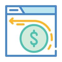 cashback analysis web site color icon vector illustration