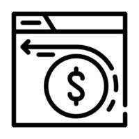 Cashback análisis sitio web línea icono vector ilustración