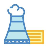 nuclear power station color icon vector illustration